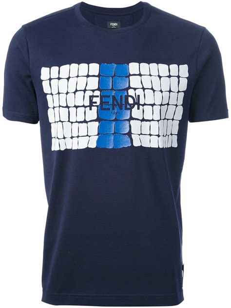 mens fendi blue t shirt|Fendi oversized t shirt.